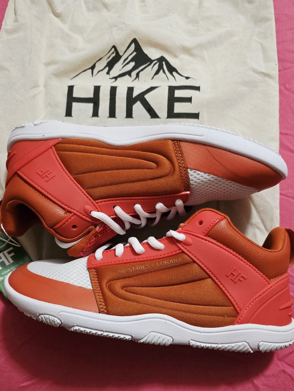Hike Footwear Women's Mid Top Hiking Sneakers Orange White